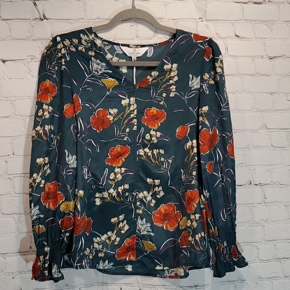 La Roque Julia top in largo floral pattern NWT
